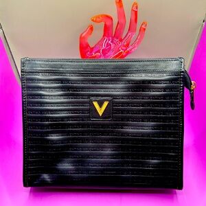 SOLD Valentino Black Zippered Clutch or Travel Case EUC